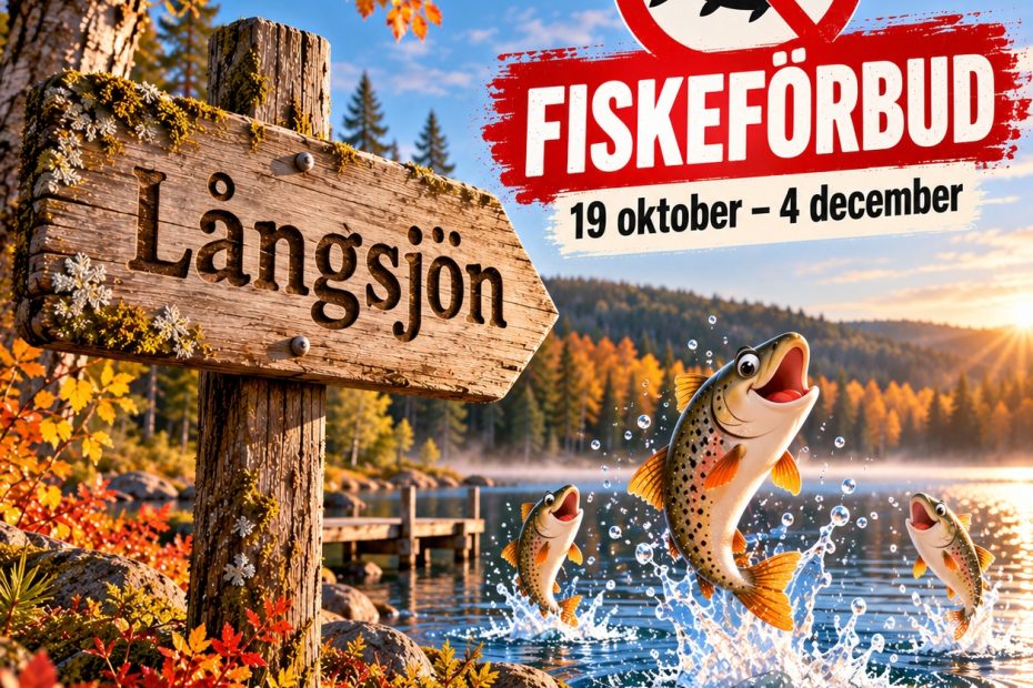 Fiskeförbud i Långsjön 19 oktober till 4 december.
